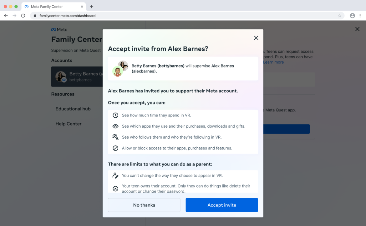 La nouvelle fonctionnalité Web de contrôle parental pour Meta Quest 2