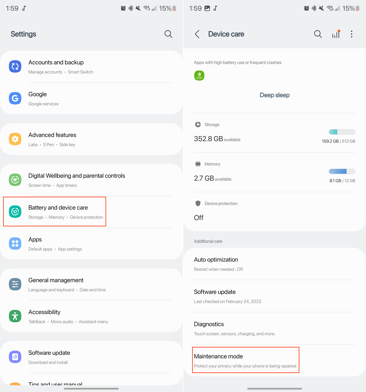 Comment utiliser le mode Mainetance sur les téléphones Samsung
